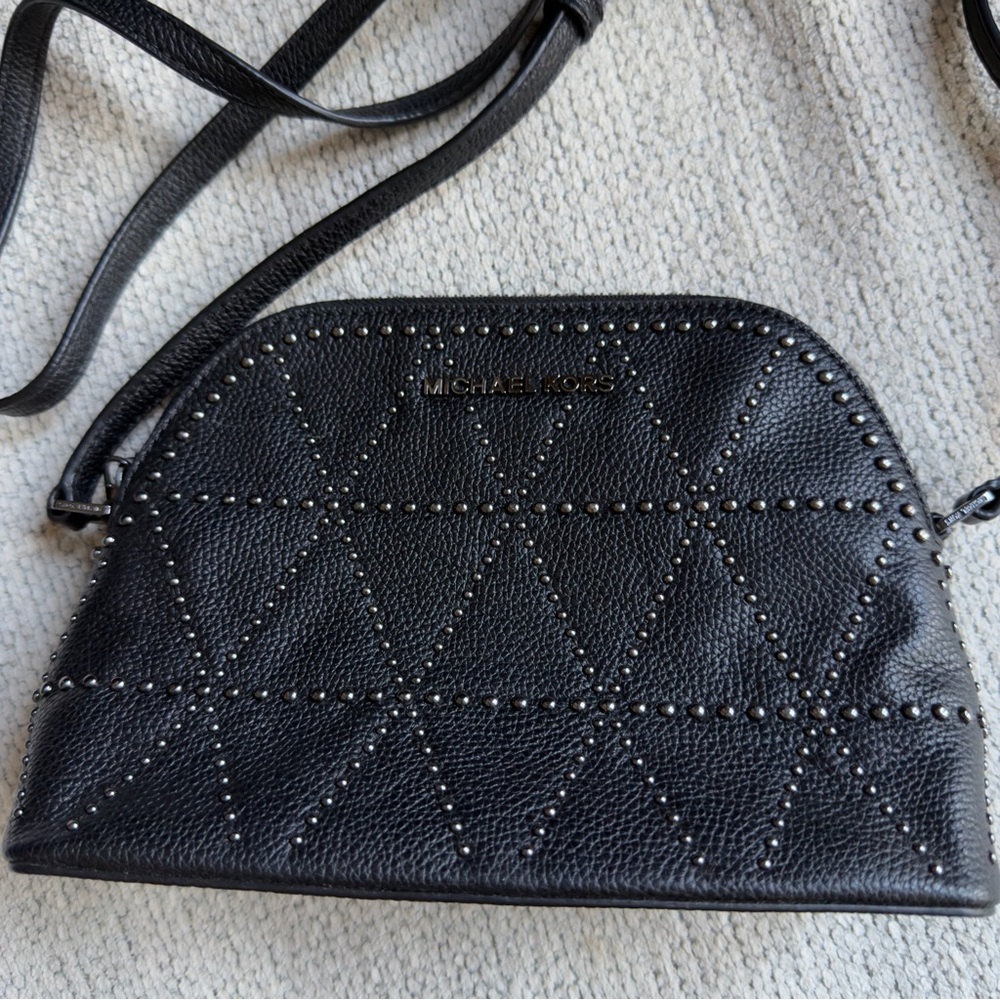Michael Kors Black Quilted Stud Crossbody Bag - Picture 4 of 13
